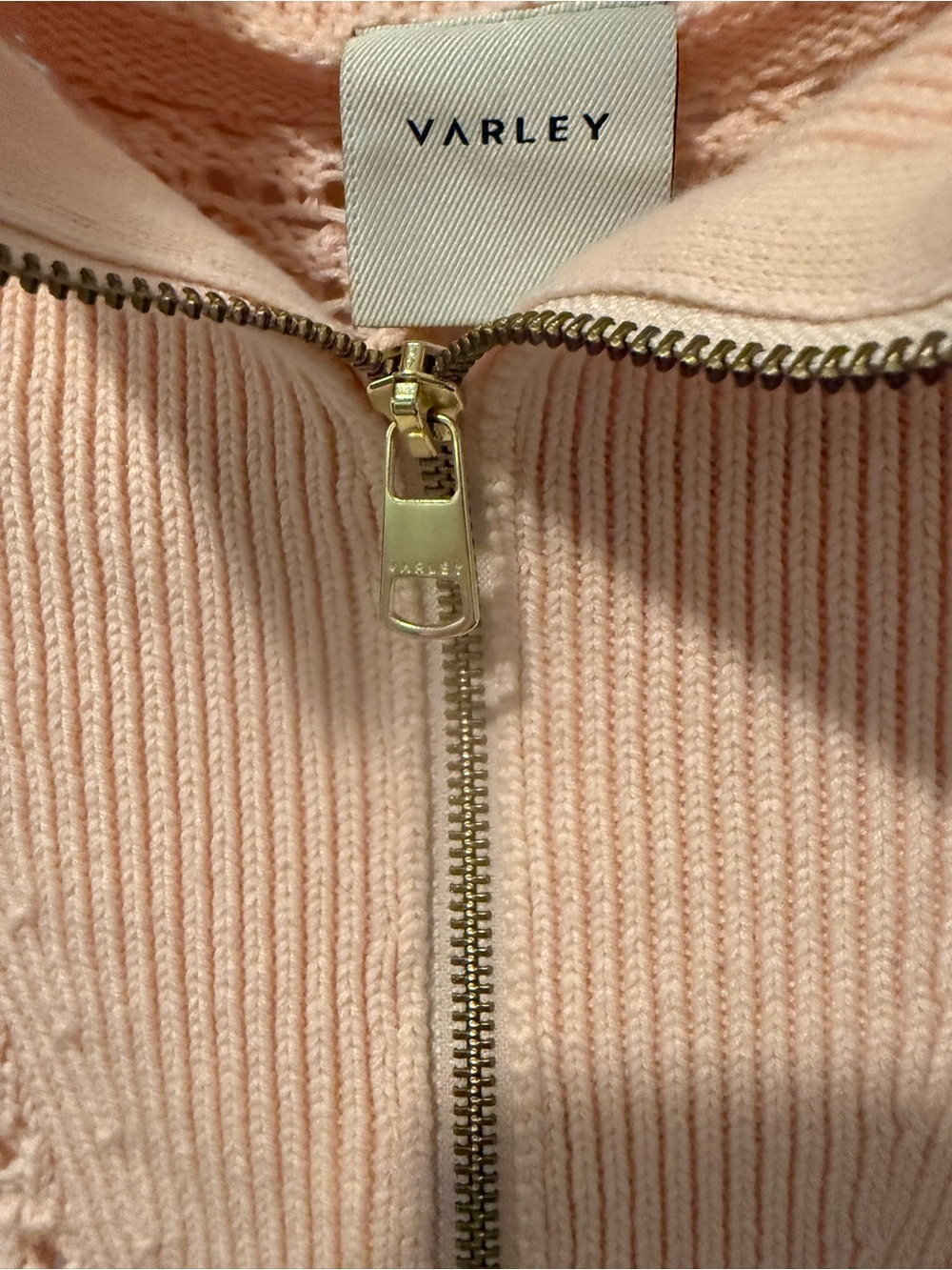 Varley Open Knit Half-Zip Sweater Vest – Size Small 100% Cotton - Picture 4 of 7